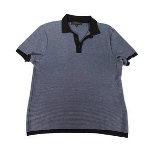 Rag & Bone Harvey Cotton Knit Polo Shirt Mens M Heavy Preppy Tight-Knit Blue